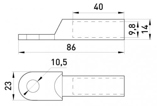Мідний кабельний наконечник e.end.stand.dt.50