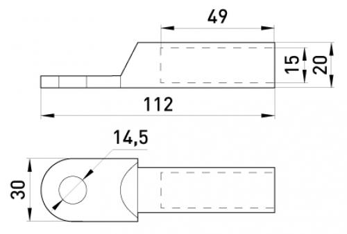 Мідний кабельний наконечник e.end.stand.dt.120