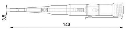 Індикатор-тестер e.tool.test08 140х3,5 прямий шліц АС/DC70-250В