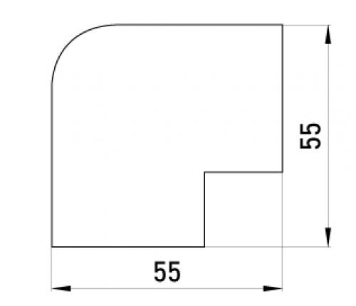 Плоский кут e.trunking.blend.angle.stand.40.25 для короба 40х25мм