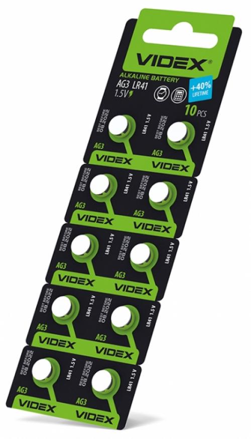 Батарейка годинникова Videx AG 3/LR41 BLISTER CARD