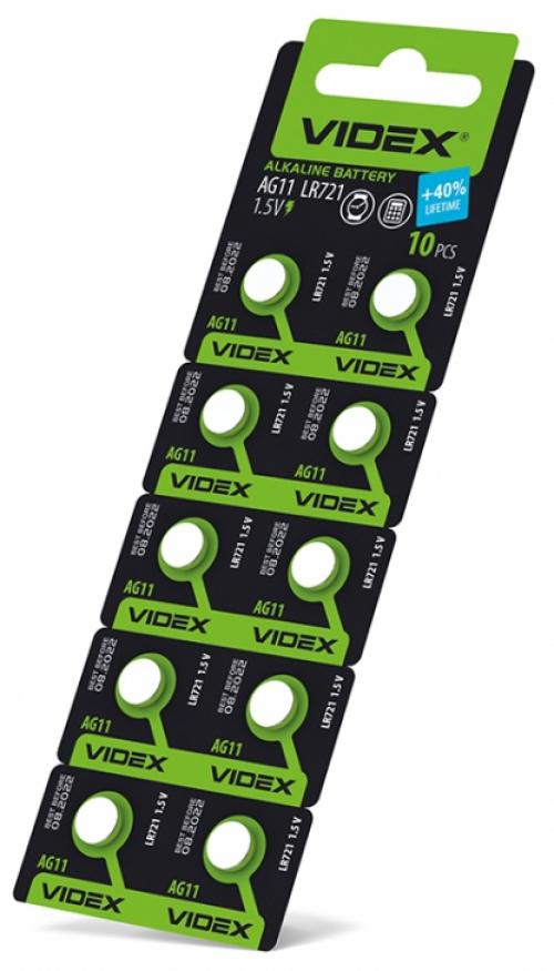 Батарейка годинникова Videx AG11/LR721 BLISTER CARD