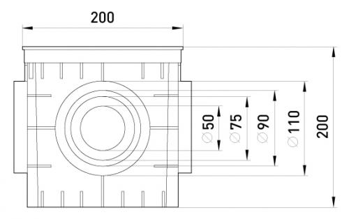 Колодязь кабельний пластиковий e.manhole.200.200.200.cover, 200х200х200мм з кришкою