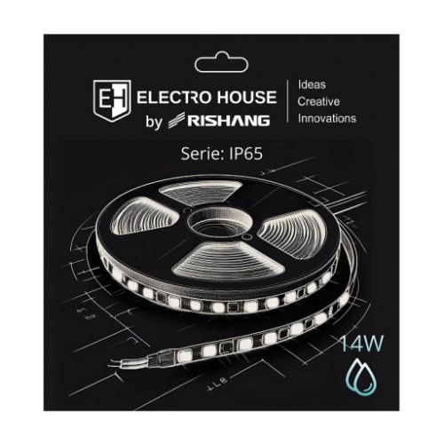 LED стрічка 14Вт 24В SMD2835 180 діодів, 1400 Лм, теплий білий 3000K, серія IP65 Electro H