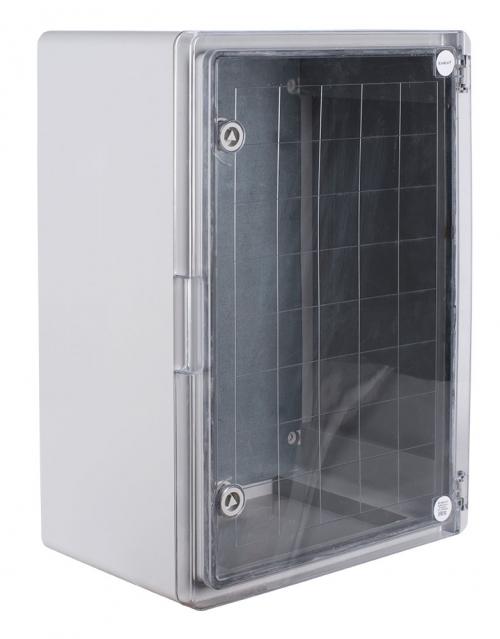 Корпус з ABS-пластику e.plbox.pro.p.50.40.18.tr з прозорими дверцятами 500x400x180мм ІР65