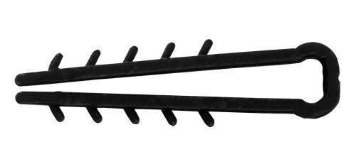 Дюбель - ялинка 6 mm для плоского проводу e.metiz.dowel.flat.fir.black.6, чорний 100 шт.