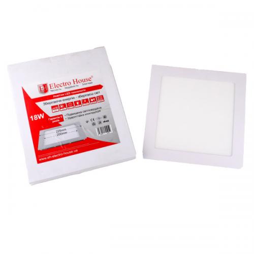 LED панель квадратна 4100К / 225х225мм / раб. 205х205 / 18W / 1620Lm