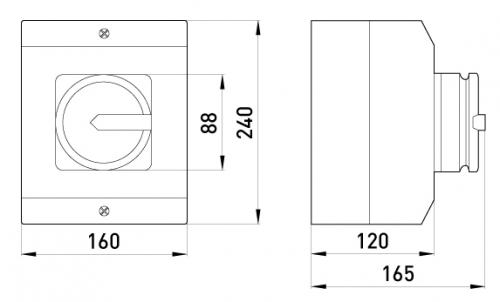 Пакетний перемикач в корпусі e.industrial.sb.1-0.3.100, 3р, 100А (0-1)