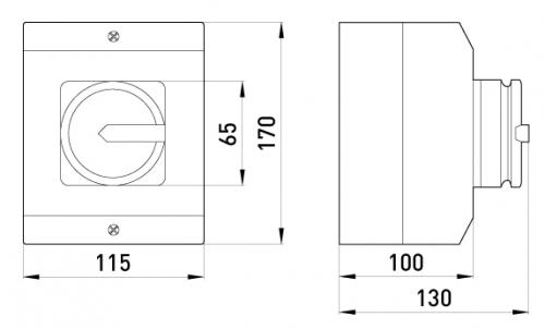 Пакетний перемикач в корпусі e.industrial.sb.1-0.4.63, 4р, 63А (0-1)