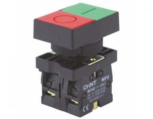 Кнопка подвійна NP2-EL8325 без підсвідки 1NO +1NC IP40