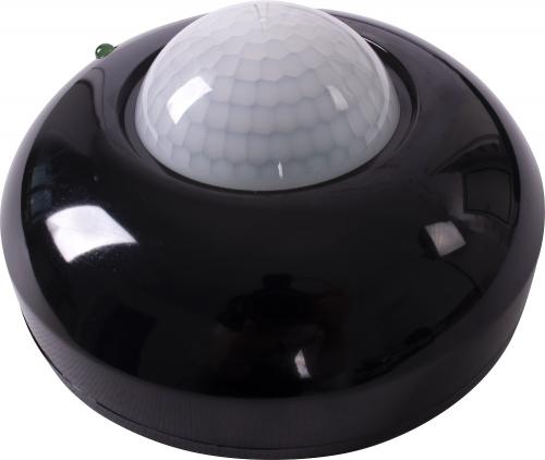Датчик руху інфрачервоний стельовий e.sensor.pir.07.black(чорний), 360°, IP20