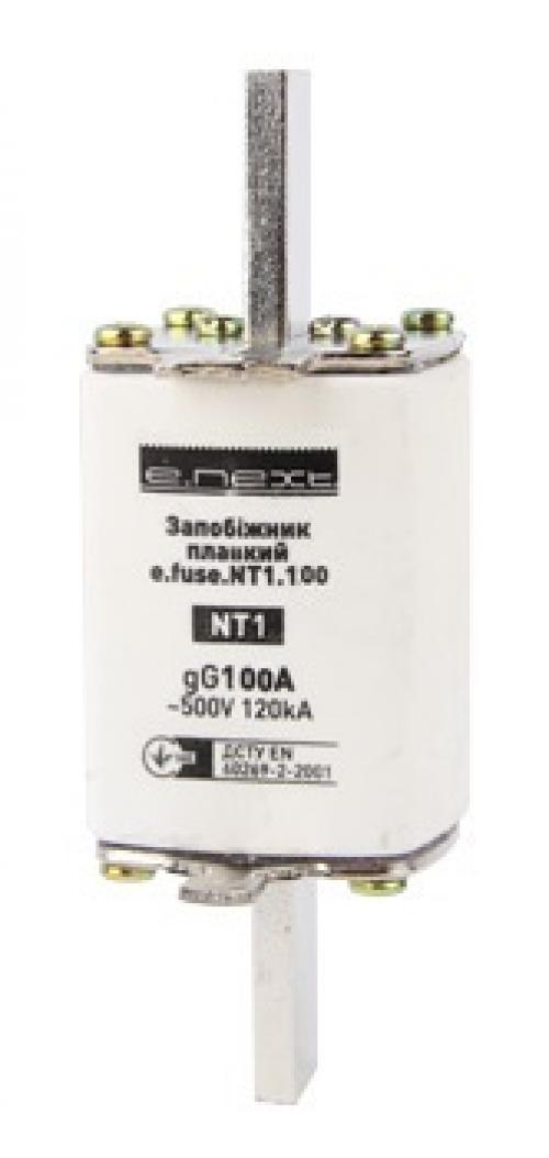 Запобіжник плавкий e.fuse.NT1.100, габарит 1, 100А