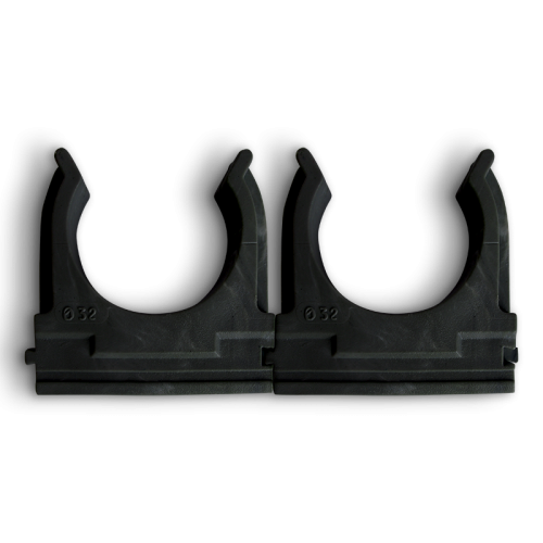 Кріплення для гофро труб D 32 mm чорне ZIPLEX 25шт