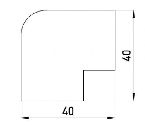 Плоский кут e.trunking.blend.angle.stand.25.25 для короба 25х25мм
