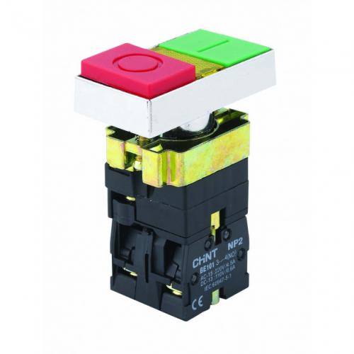 Кнопка подвійна NP2-EW8465 AC/DC 220/230В LED 1NO +1NC IP40