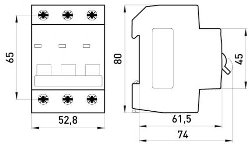 Модульний автоматичний вимикач e.mcb.pro.60.3.B 10 new, 3р, 10А, В, 6кА, new