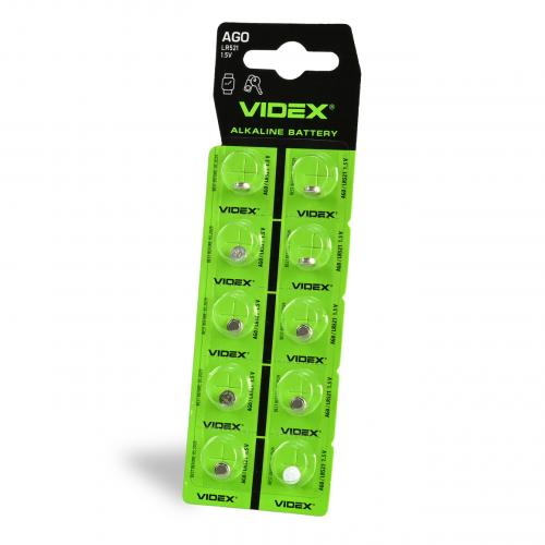 Батарейка годинникова Videx AG 0/LR521 BLISTER CARD