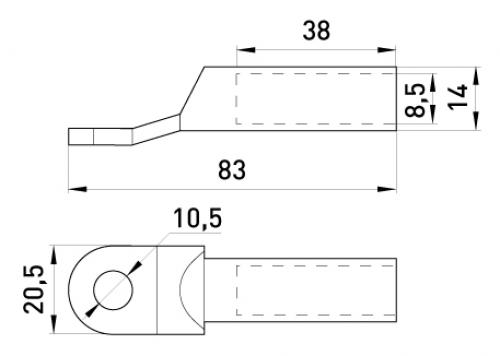 Мідно-алюмінієвий кабельний наконечник e.end.stand.ca.dtl.1.35
