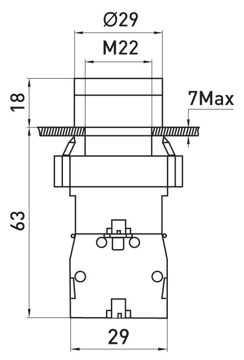 Кнопка з підсвіткою e.mb.bw3561 жовта, без фіксації, 1NO