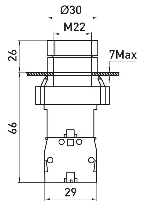 Перемикач з підсвіткою e.mb.bk2465 на 2 фіксованих положення червоний
