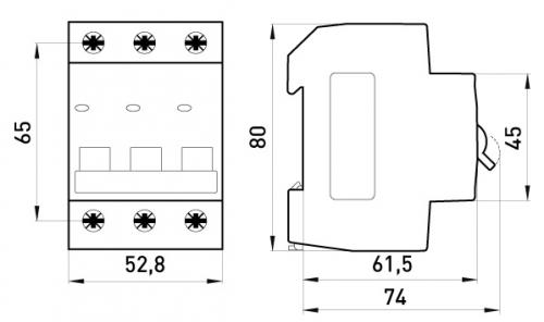 Модульний автоматичний вимикач e.mcb.stand.45.3.B10, 3р, 10А, В, 4,5 кА