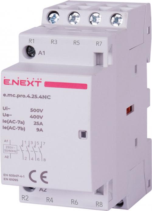 Модульний контактор e.mc.pro.4.25.4NC, 4р, 25А, 4NC, 220В