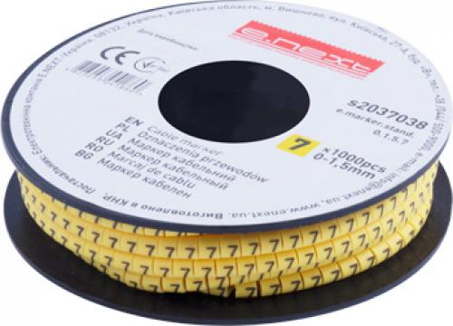 Маркер кабельний e.marker.stand.0.1.5.7, 0-1,5 кв.мм, "7", 1000 шт