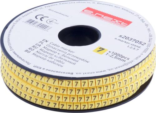 Маркер кабельний e.marker.stand.1.2.5.7, 1-2,5 кв.мм, "7", 1000 шт