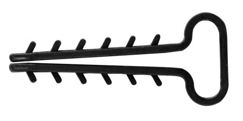 Дюбель - ялинка 14 mm для плоского проводу e.metiz.dowel.flat.fir.black.14, чорний 100 шт.