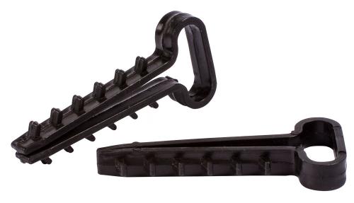 Дюбель - ялинка 14 mm для плоского проводу e.metiz.dowel.flat.fir.black.14, чорний 100 шт.
