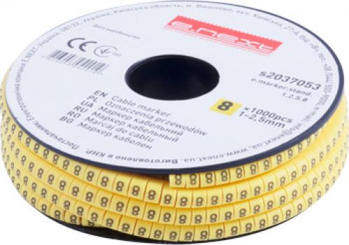 Маркер кабельний e.marker.stand.1.2.5.8, 1-2,5 кв.мм, "8", 1000 шт