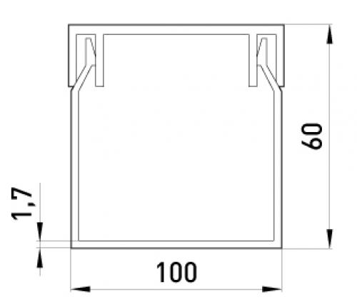 Короб пластиковий e.trunking.stand.100.60, 100х60мм, 2м