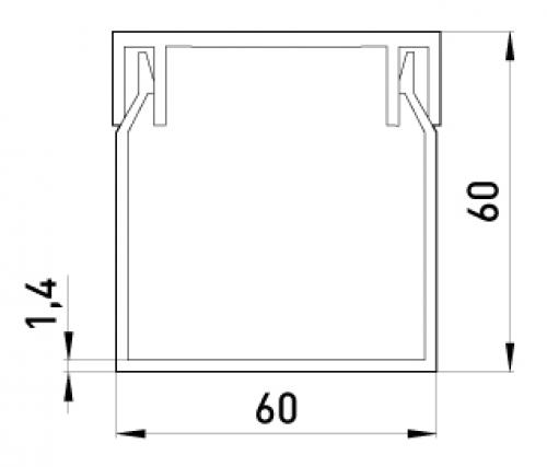 Короб пластиковий e.trunking.stand.60.60, 60х60мм, 2м