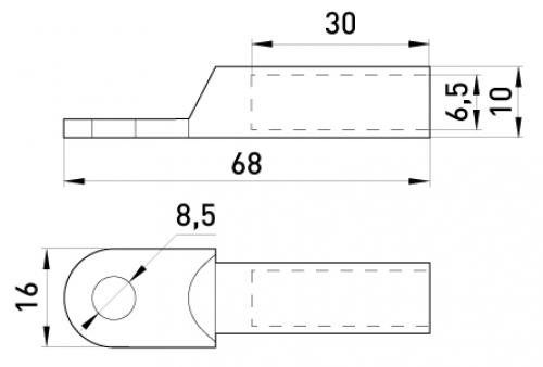 Мідний кабельний наконечник e.end.stand.dt.16