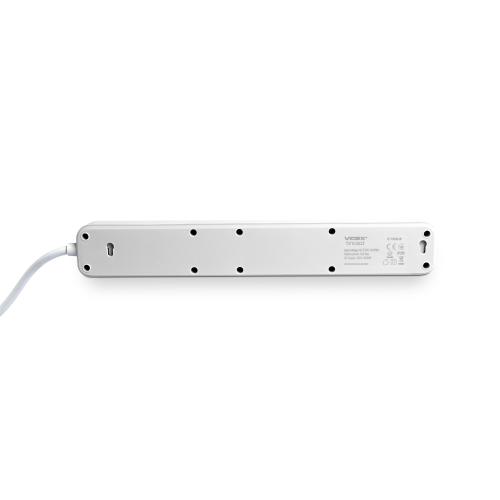 Мережевий подовжувач VIDEX ONCORD з/з 6п 3м (3x1.5мм) з кнопкою White