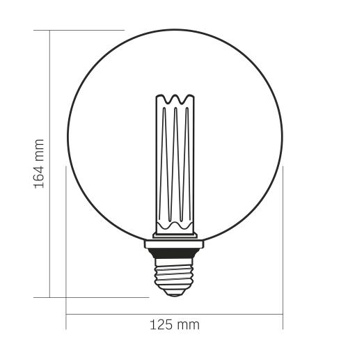 LED лампа VIDEX Filament VL-DI-G125FC1980 4W E27 1800K
