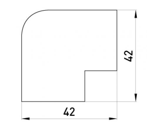 Зовнішній кут e.trunking.blend.out.stand.25.25 для короба 25х25мм