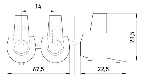 Кінцевий клемник e.tc.end.stand.5.6, 5шт, 6 кв.мм