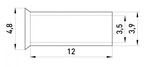 Неізольований наконечник e.terminal.stand.en.6.12 6,0 кв.мм, L=12 мм