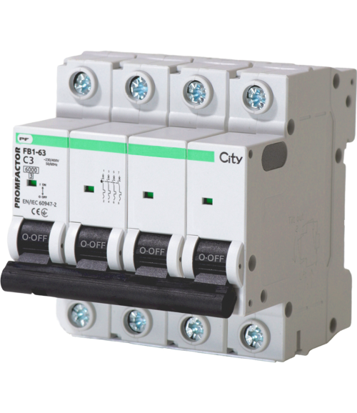 Автоматичний вимикач FB1-63 4P C 3A 6kA CITY