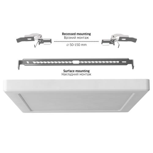 LED світильник квадратний VIDEX DL6S 18W 3000K-4000K-6500K White