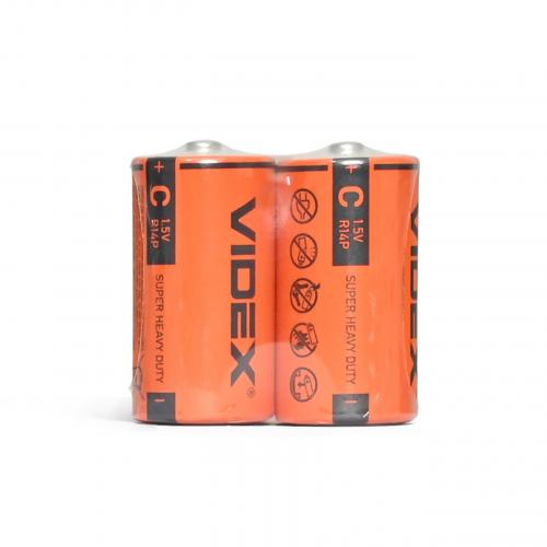 Батарейка сольова Videx R14P/C 2шт SHRINK