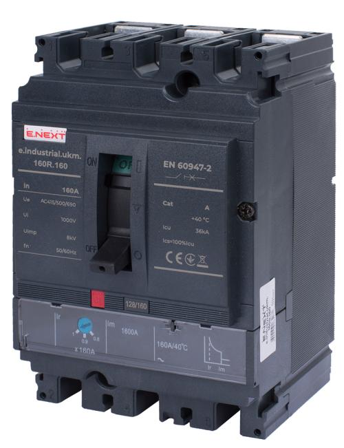 Силовий автоматичний вимикач e.industrial.ukm.160R.160 з регулюванням, 3р, 160А