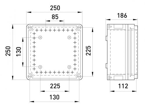 Коробка монтажна пластикова Z3 W 3-3-3-3 IP55 (250*250*186)