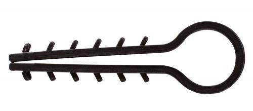 Дюбель - ялинка 10 mm для круглого проводу e.metiz.dowel.fir.black.10, чорний 100 шт.
