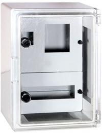 Шафа удароміцна з АБС-пластика e.plbox.300.400.165.1f.15m.tr, IP65 з прозорими дверцятами Шафа удароміцна з АБС-пластика e.plbox.300.400.165.1f.15m.tr, IP65 з прозорими дверцятами