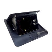 Розетка для підлоги врізна Чорний 16 А + 2 USB 2,1 А IP44 Розетка для підлоги врізна Чорний 16 А + 2 USB 2,1 А IP44