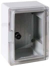 Шафа удароміцна з АБС-пластика e.plbox.210.280.130.tr, IP65 з прозорими дверцятами Шафа удароміцна з АБС-пластика e.plbox.210.280.130.tr, IP65 з прозорими дверцятами