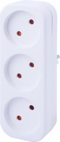 Трійник побутовий e.socket.003.10.2, 3 гнізда, 2P, 10А, без заземлення Трійник побутовий e.socket.003.10.2, 3 гнізда, 2P, 10А, без заземлення