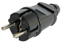 Вилка побутова e.plug.straight.004.16,з з/к, 16А пряма чорна Вилка побутова e.plug.straight.004.16,з з/к, 16А пряма чорна